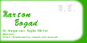marton bogad business card